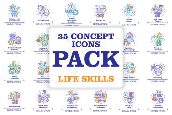 Essential Visual Tools: The Life Skills Concept SVG Icons Bundle Explained