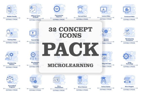 Harnessing Microlearning Blue Concept Icons for Modern Educational Design