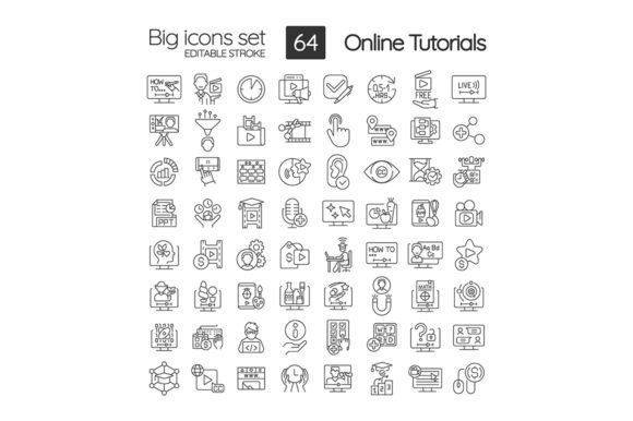 Online Tutorials SVG Linear Icons: The Essential Thin Line Toolkit