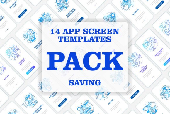 Saving Account Types Mobile App Screen Design Templates