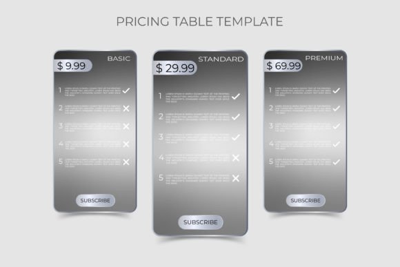 The Strategic Advantage of Modern Pricing Tables: Elevating Presentation with Metallic Silver