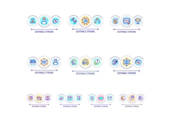 Visualizing Professional Growth with Learning Professions Loop Concept Icons