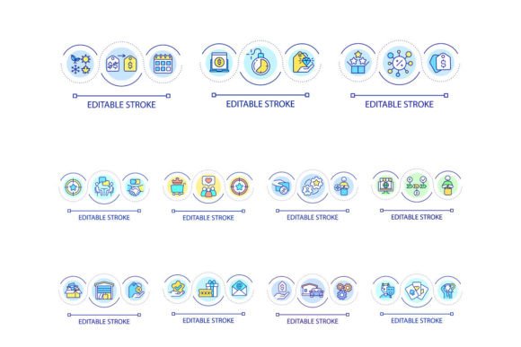 Visualizing Value: The Discount Policy Loop Concept Icons Set
